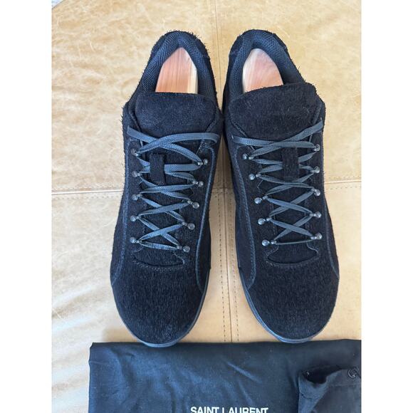 $795 Saint Laurent Men\'s Black Suede Jump Sneaker With Logo size 12 main image 5
